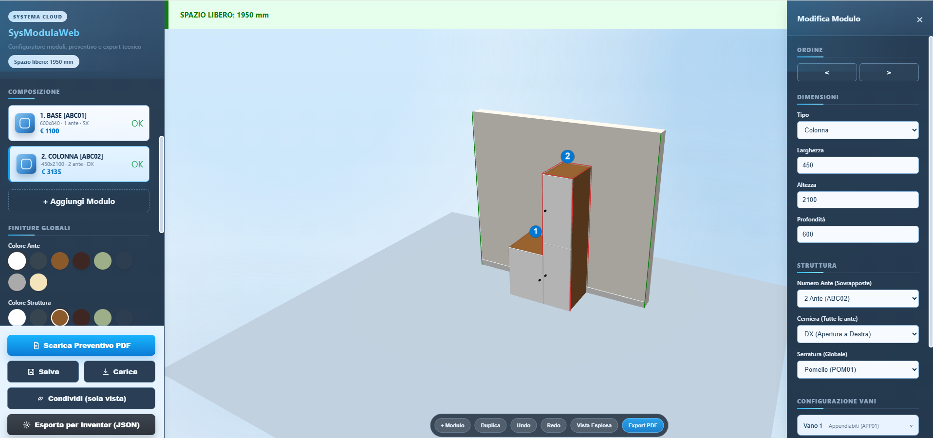 Configuratore SysModulaWeb